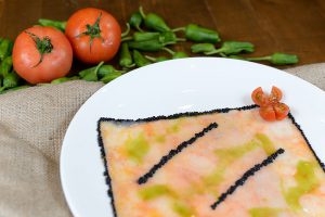 Sabores de carpaccio de cigalitas en Restaurante Xentes