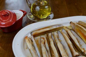 Sabores de navajas en Restaurante Xentes